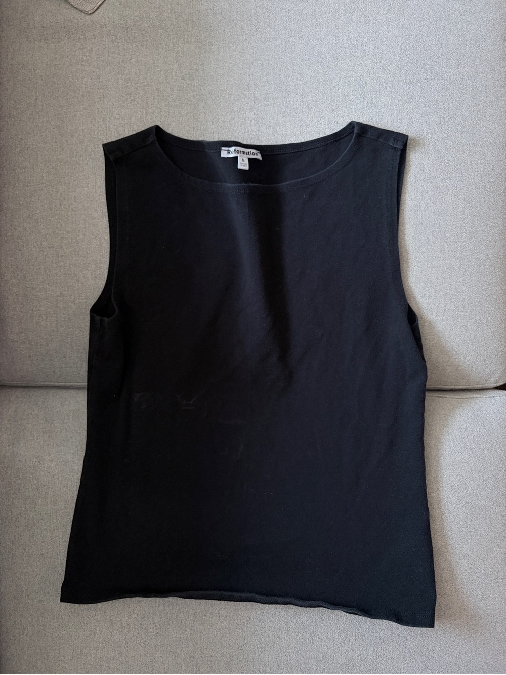 Reformation Black Sleeveless Crewneck Tank